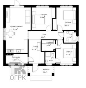 Дом 110м², 1-этажный, участок 6 сот.