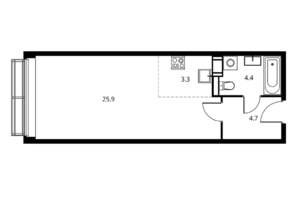 Студия квартира, вторичка, 38м2, 15/17 этаж