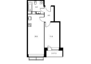 1-к квартира, вторичка, 44м2, 5/17 этаж