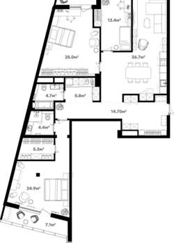 4-к квартира, сданный дом, 151м2, 13/20 этаж
