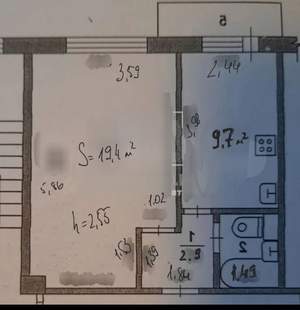 1-к квартира, вторичка, 34м2, 8/12 этаж
