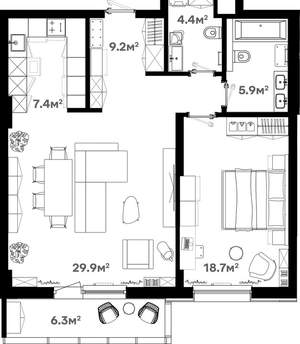 2-к квартира, сданный дом, 80м2, 15/20 этаж