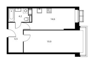 1-к квартира, вторичка, 45м2, 7/17 этаж