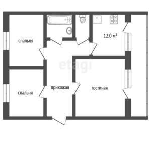 3-к квартира, вторичка, 76м2, 16/16 этаж