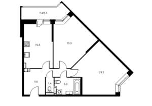 2-к квартира, вторичка, 77м2, 6/17 этаж