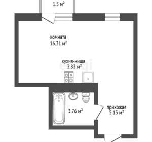 Студия квартира, вторичка, 29м2, 2/17 этаж
