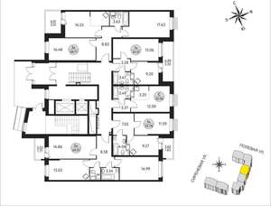 2-к квартира, вторичка, 66м2, 1/17 этаж