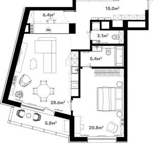 2-к квартира, сданный дом, 86м2, 6/20 этаж