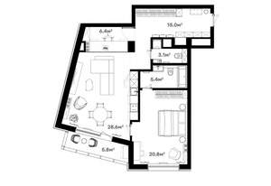 2-к квартира, сданный дом, 86м2, 12/20 этаж