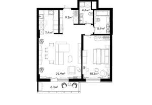 2-к квартира, сданный дом, 80м2, 19/20 этаж