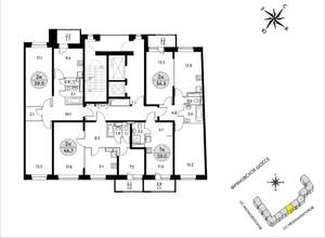 2-к квартира, вторичка, 65м2, 12/17 этаж