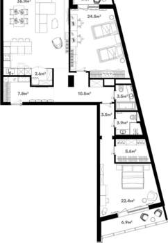 3-к квартира, сданный дом, 132м2, 16/20 этаж