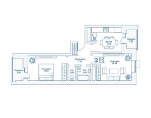 2-к квартира, вторичка, 61м2, 6/7 этаж